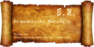 Brandeiszki Marián névjegykártya