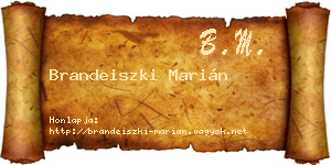 Brandeiszki Marián névjegykártya